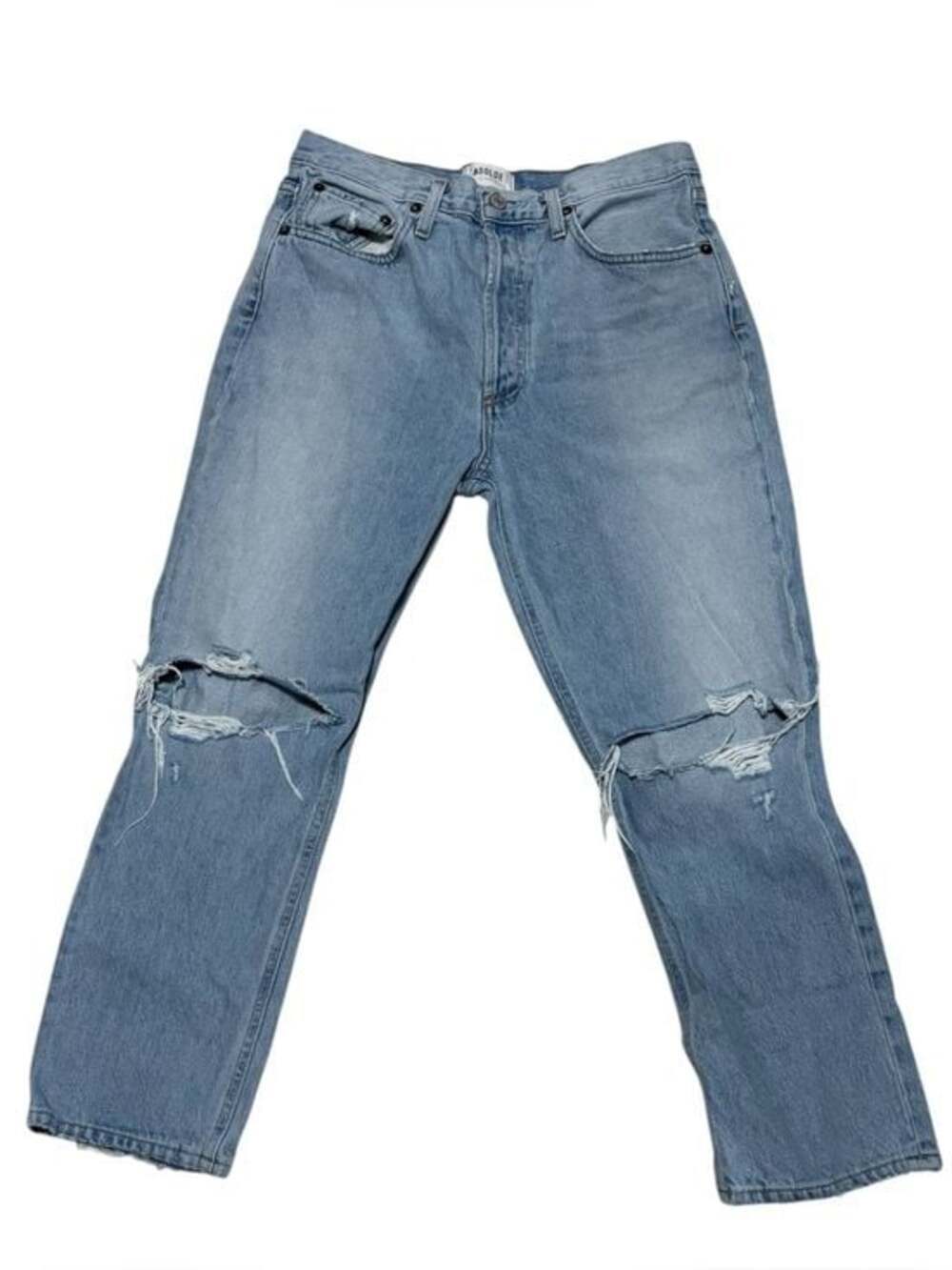 Agolde Riley Womens 29
Straight Leg Organic Cotton Blend Button Fly Distressed